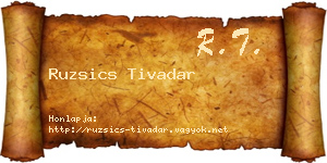 Ruzsics Tivadar névjegykártya